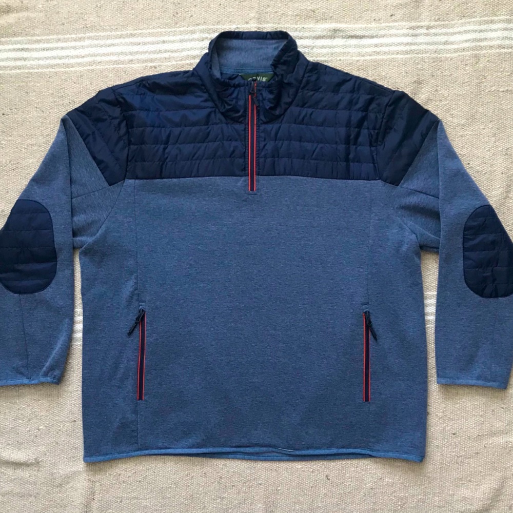 ORVIS Pullover SWEATER Quarter Zip Partial Puffer